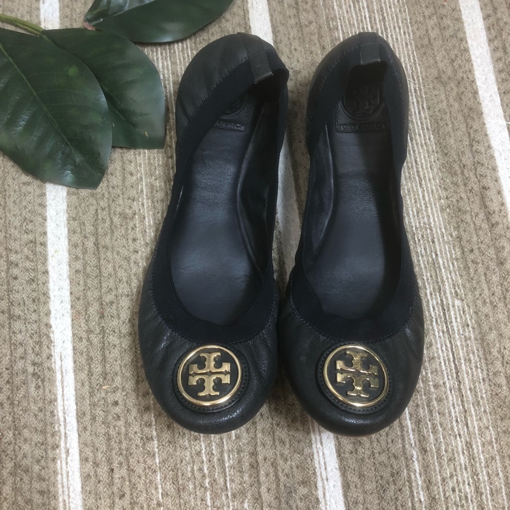 Tory Burch navy leather flats Size 10
